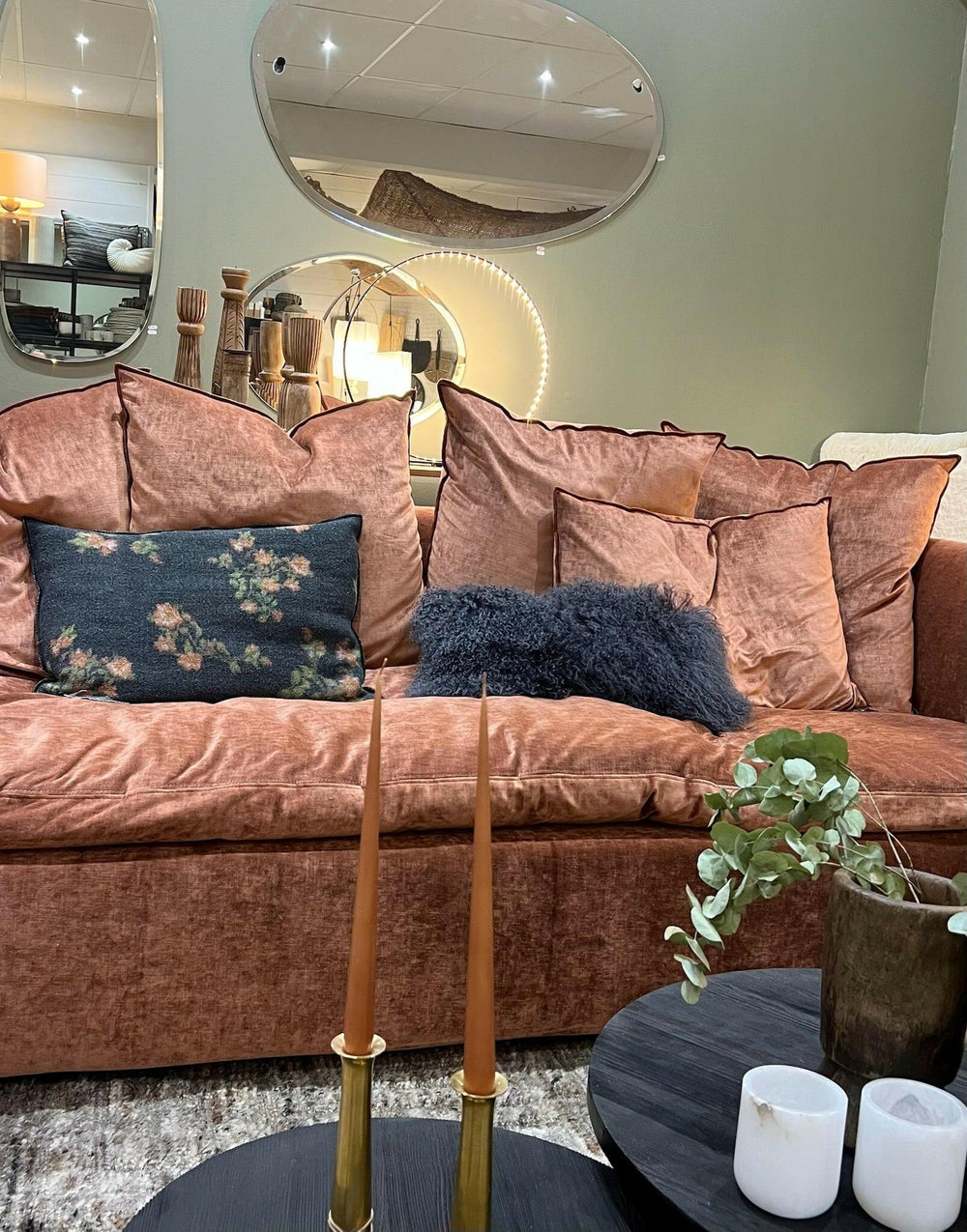 Coussin Vice Versa Velours Royal Argile, Maison de Vacances