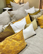 Vice Versa Jacquard Stone Washed Kilim Cushion, Amber