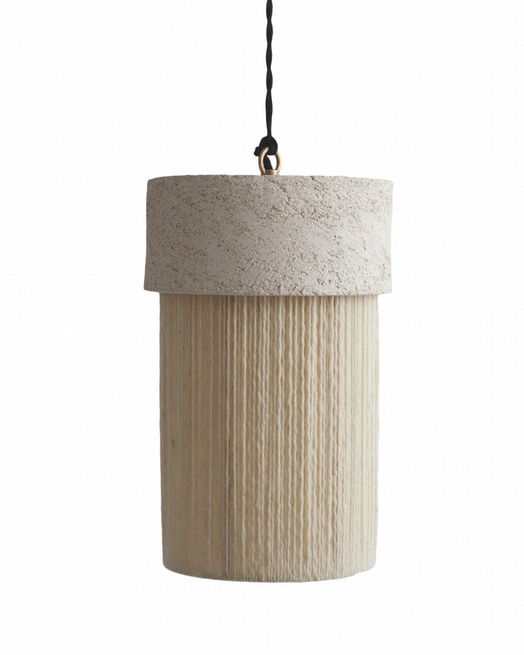 Détail fil de laine suspension Kalé argile blanche
