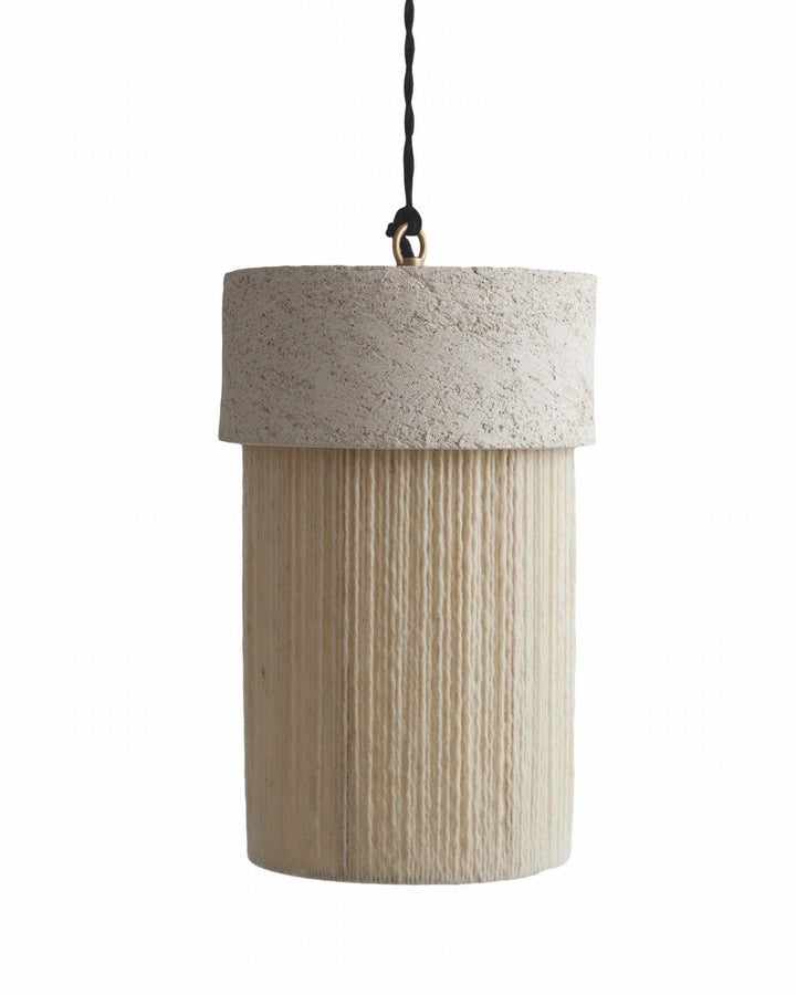 Détail fil de laine suspension Kalé argile blanche