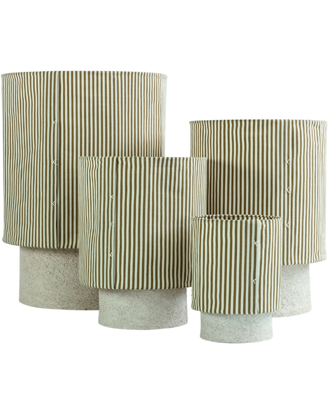 Lampe Kalé Grès Argile Blanc & Toile Portofino Bronze, Maison de Vacances