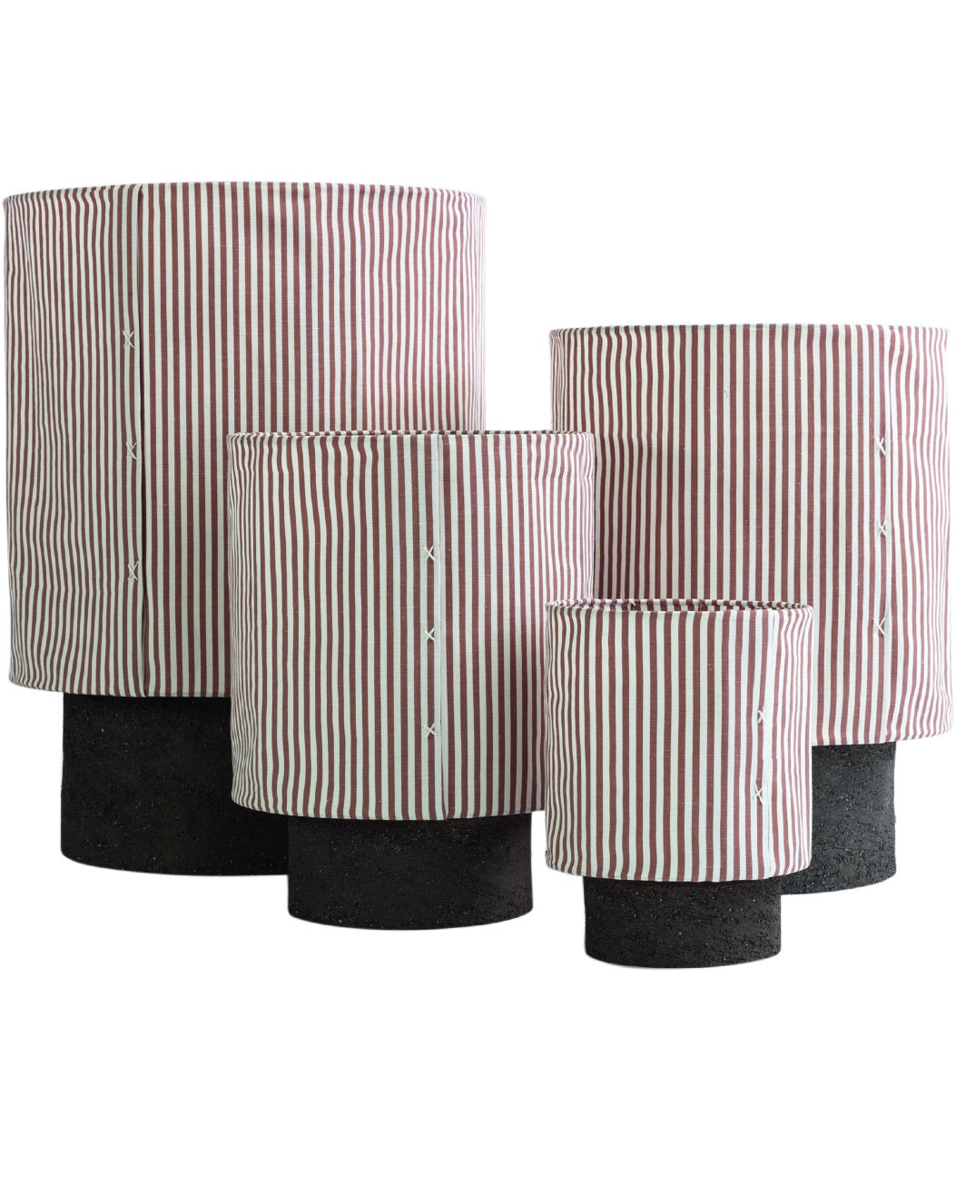 Lampe Kalé Grès Argile Noir & Toile Portofino Argile, Maison de Vacances