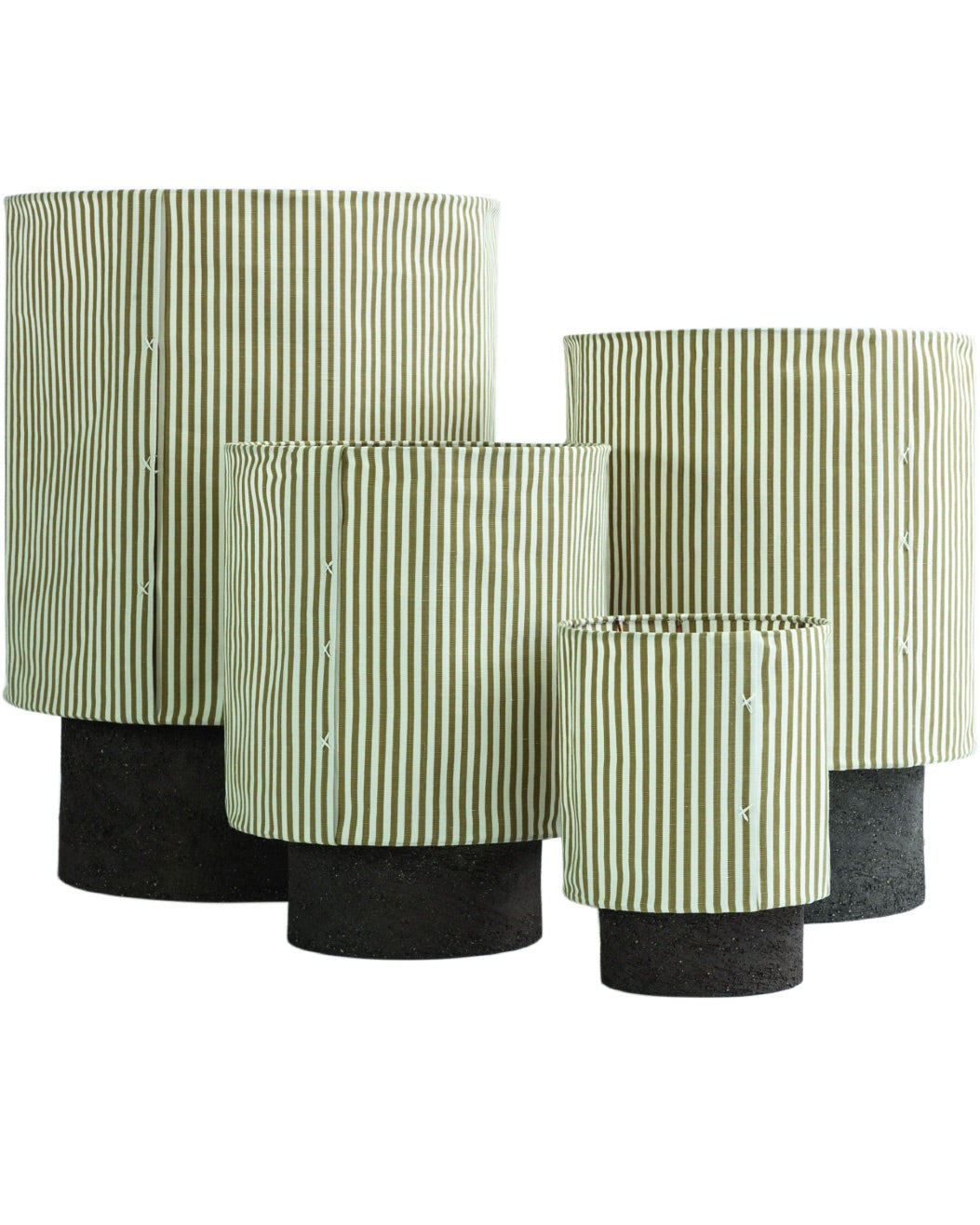 Lampe Kalé Grès Argile Noir & Toile Portofino Bronze, Maison de vacances 