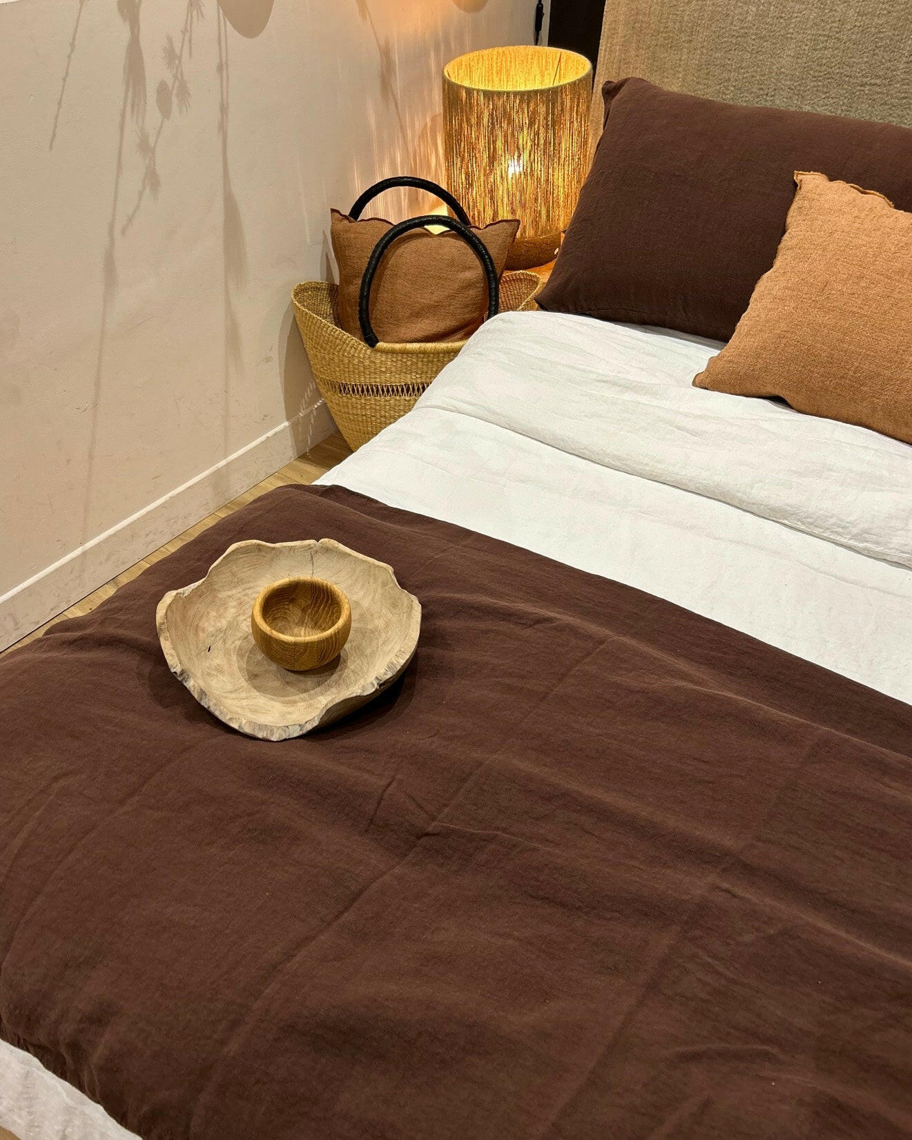 Edredon en lin, Châtaigne, La Draperie Française