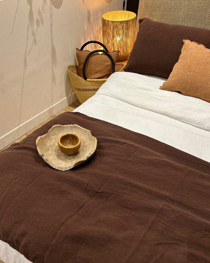 Edredon en lin, Châtaigne, La Draperie Française