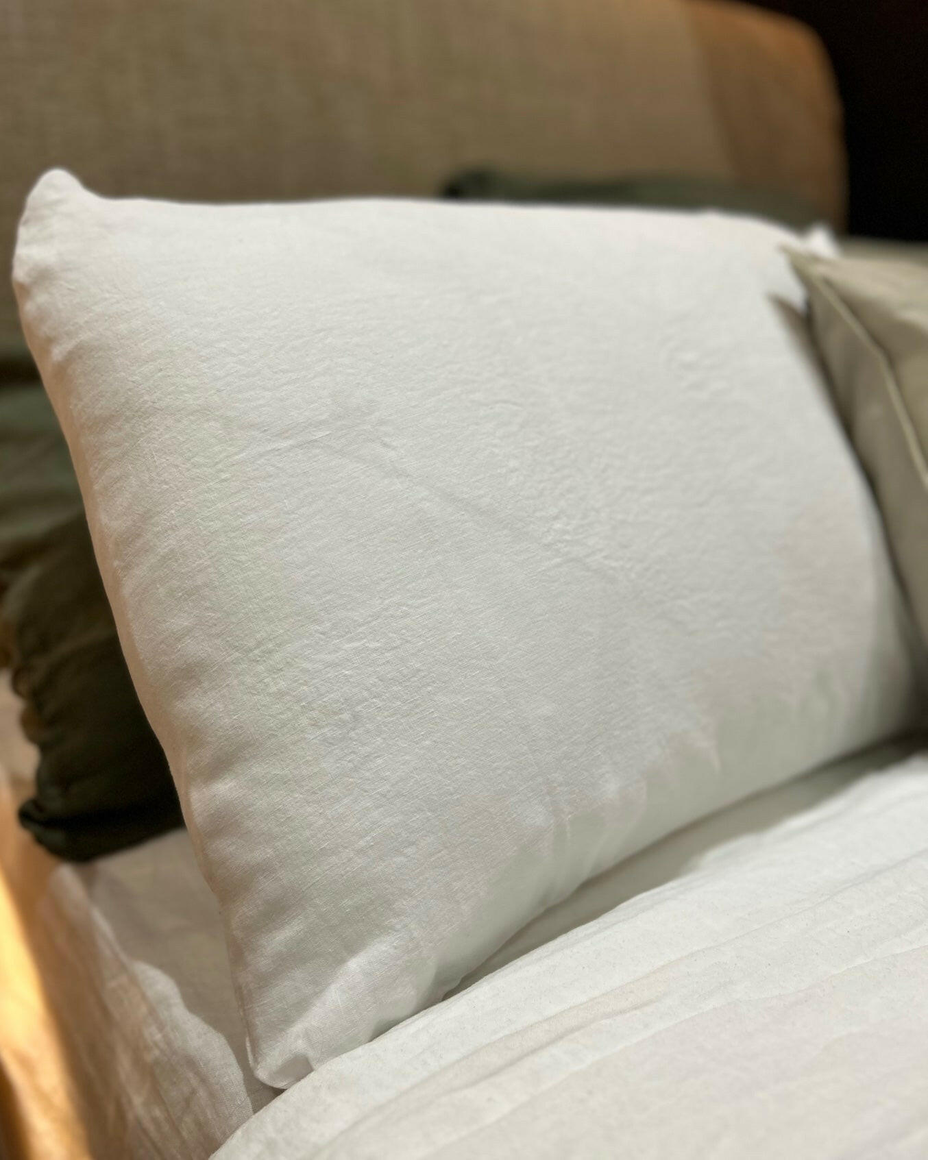 Taie d'oreiller, Blanc Craie, La Draperie Française