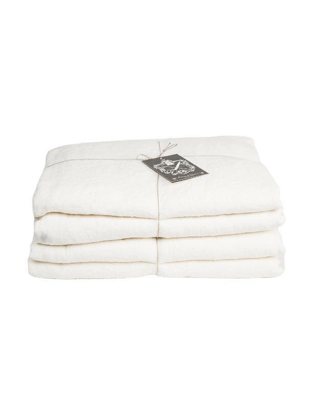Housse de Couette Basic en Lin Lavé, Blanc