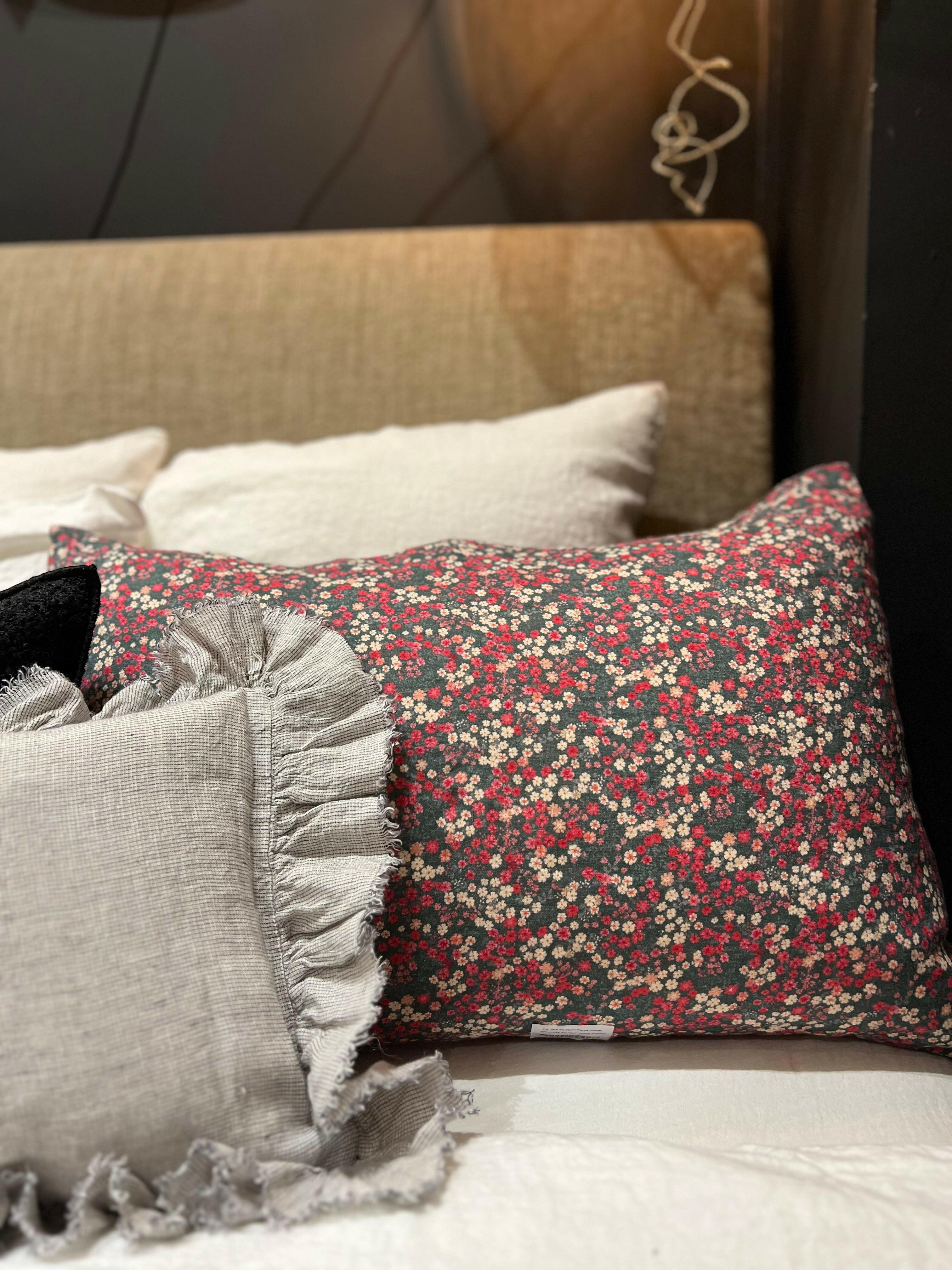 Taie d'oreiller, Fleurs d'Hiver, Linge Particulier