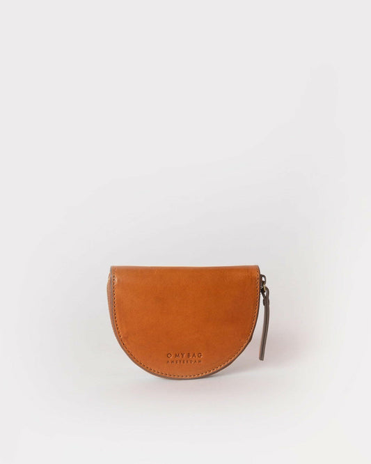 Mini portefeuille demi-lune Laura, Cognac