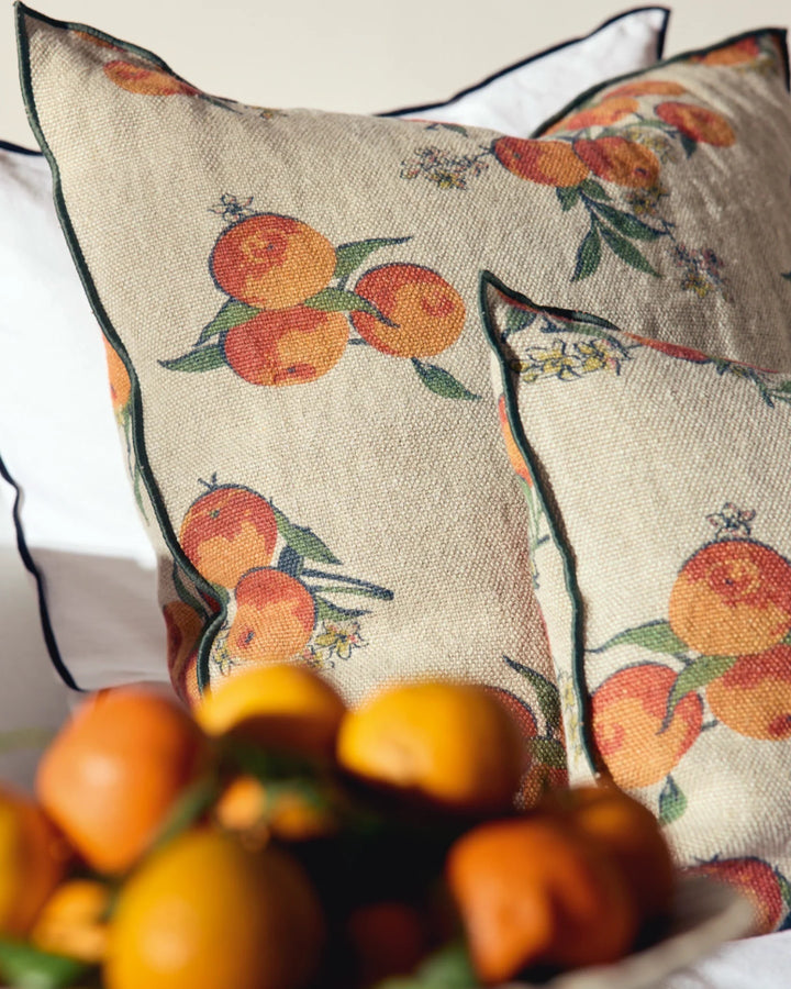 Coussin Vice Versa Lin Wabi Sabi Imprimé, Les Oranges, Maison de Vacances