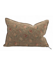 Coussin Vice Versa en toile Lin Wabi-Sabi Jardin Secret, Blush.