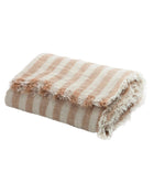 Vice Versa Fringed Throw/Curtain in Bayadère Washed Linen Gauze, Terracotta/Lime