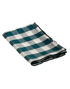Bourdon Toile Mimi Vichy Tea Towel, Teal/Black Bourdon
