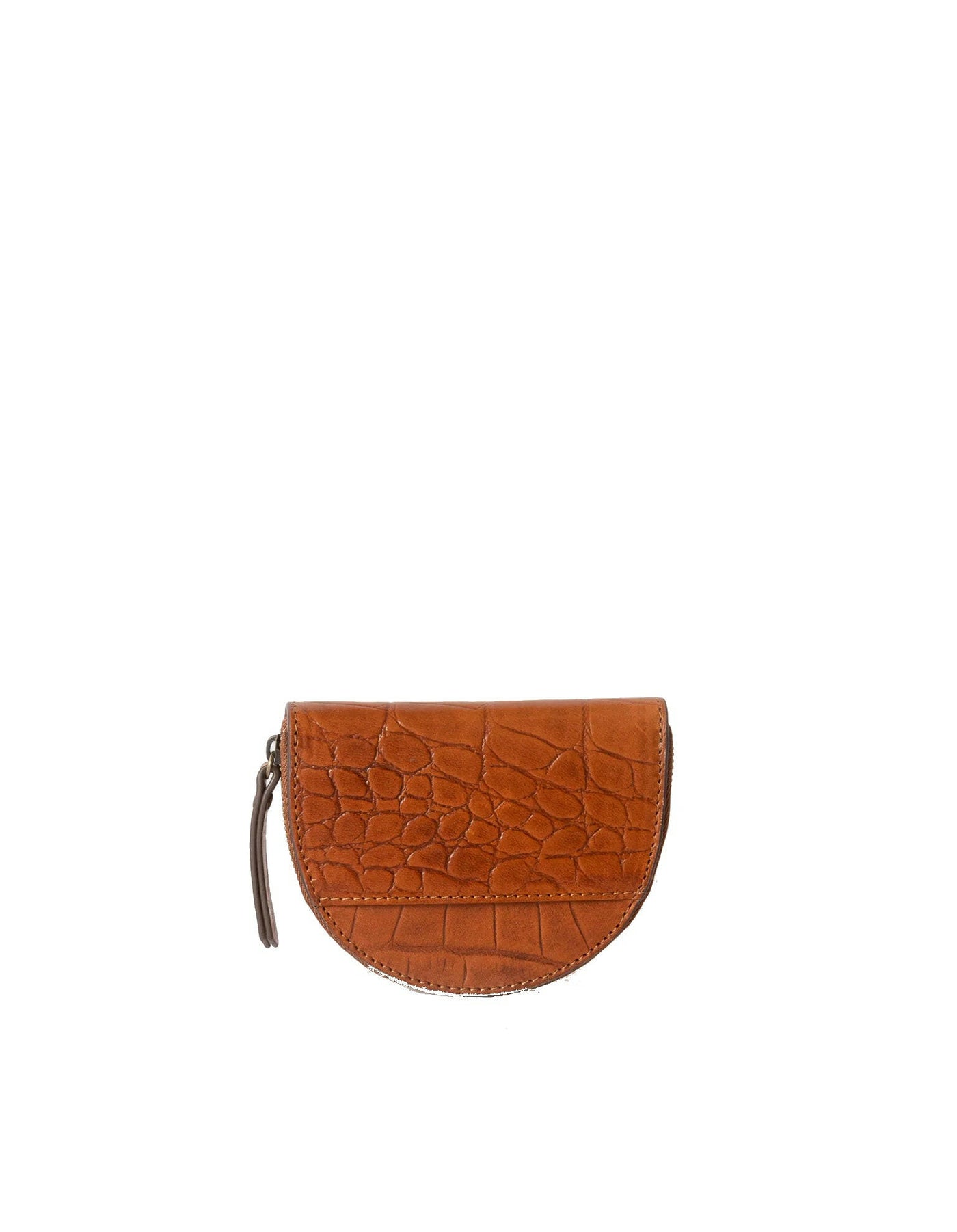 Mini portefeuille demi-lune Laura, Cognac, O My Bag