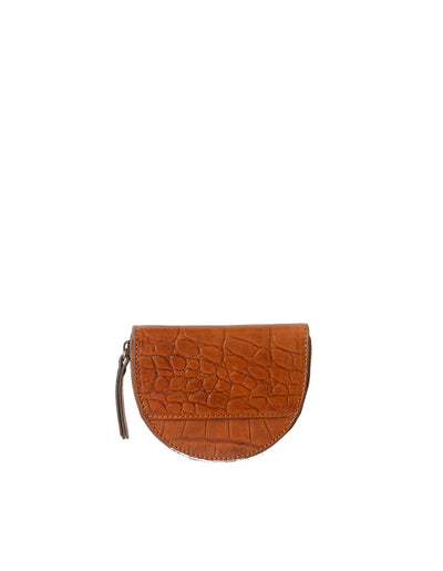 Mini portefeuille demi-lune Laura, Cognac, O My Bag