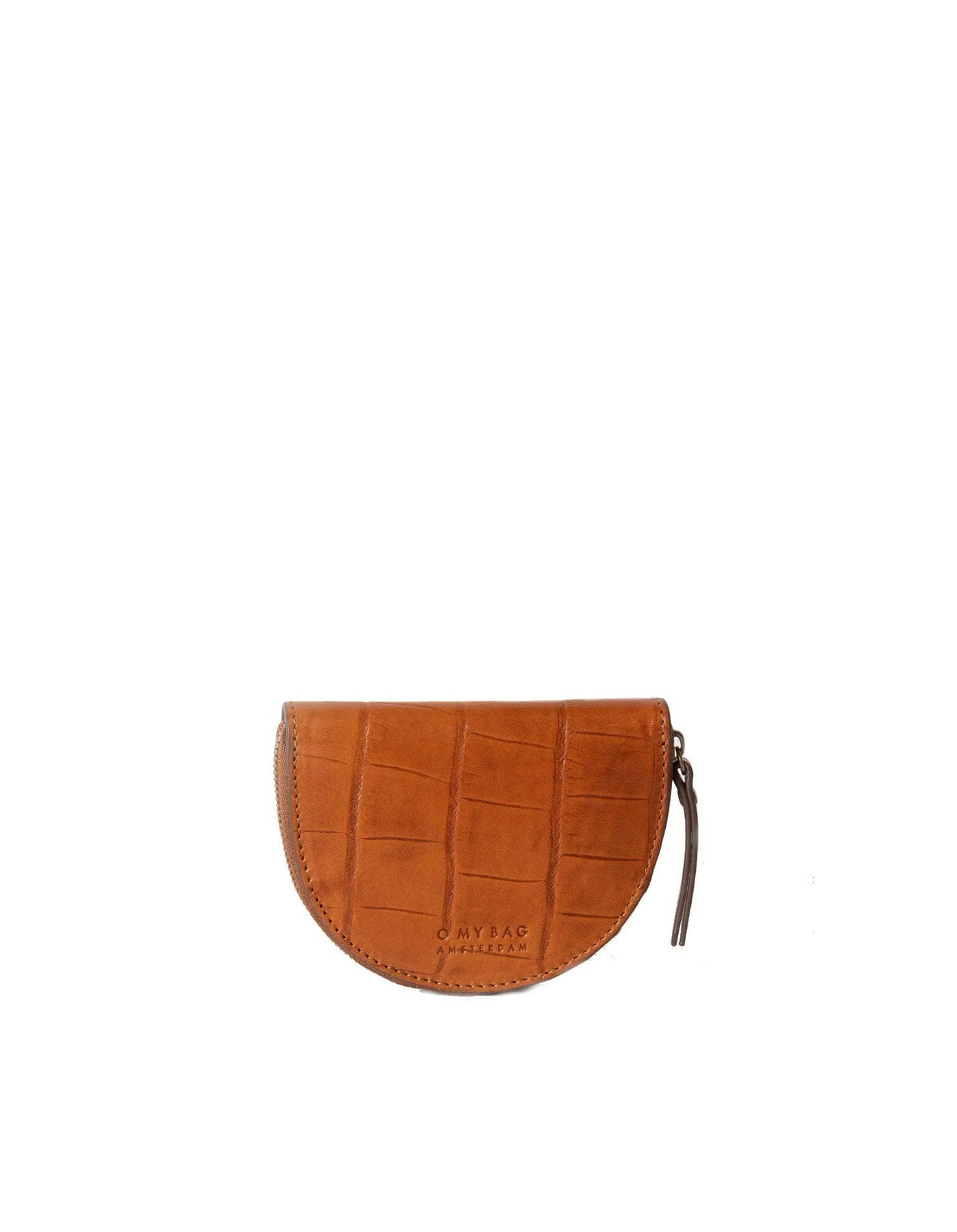 Mini portefeuille demi-lune Laura, Cognac, O My Bag