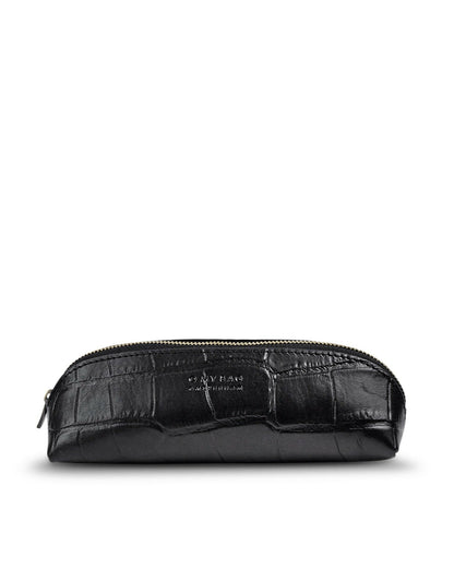 Pencil case Croco, Noir.