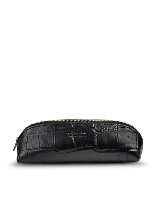 Pencil case Croco, Noir.
