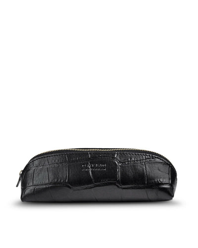 Pencil case Croco, Noir.