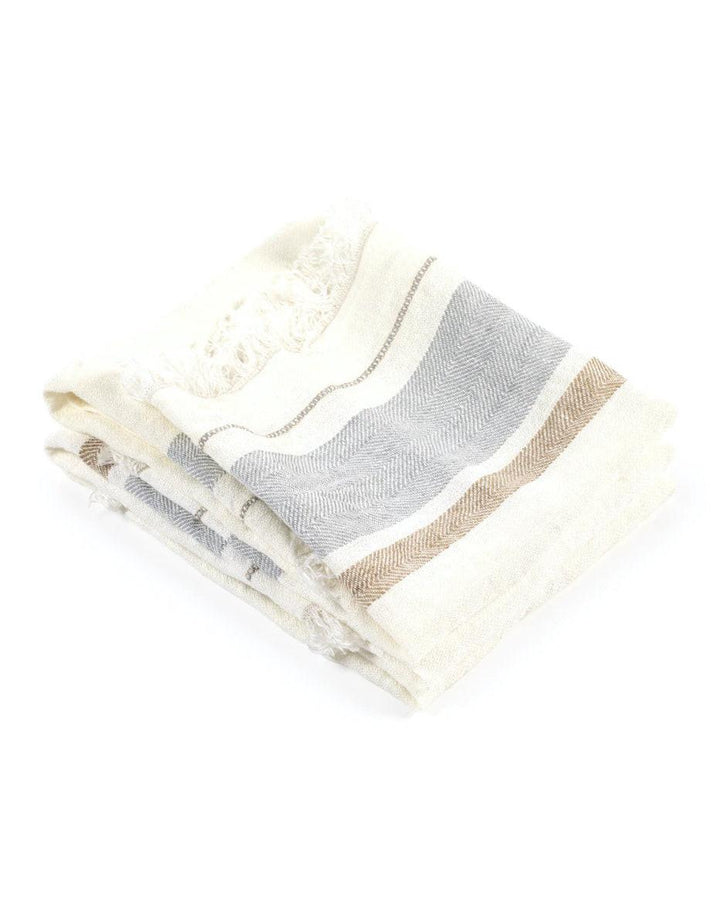 The Belgian Towel, Oyster Stripe, Libeco
