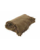 Vice Versa Fringed Hand-Knitted Cashmere Throw / Shawl, Bronze