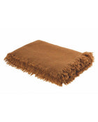 Vice Versa Fringed Throw in Washed Virgin Wool, Amber