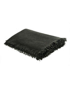 Vice Versa Fringed Blanket in Washed Virgin Wool, Bownie