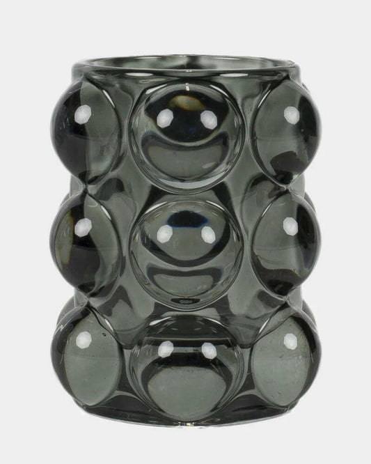 Bubbla Grey Tealight Holder 10cm