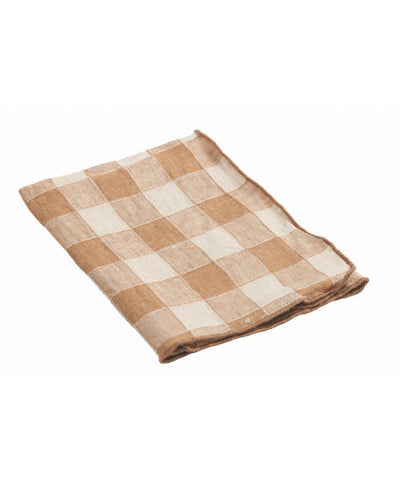 Serviette Bourdon Toile Vintage Vichy, Terracotta, Maison de Vacances