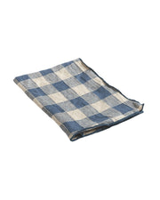 Serviette Bourdon Toile Vintage Vichy Bleu de Delft Maison de Vacances