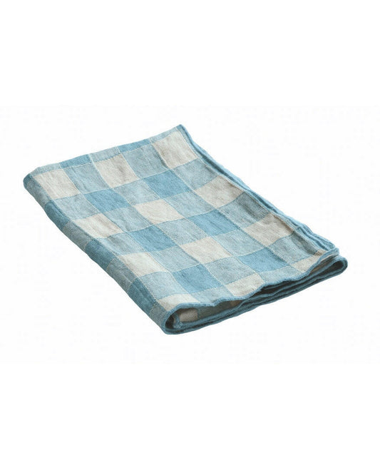 Torchon Bourdon Toile Vintage Vichy, Nuage, Maison de Vacances