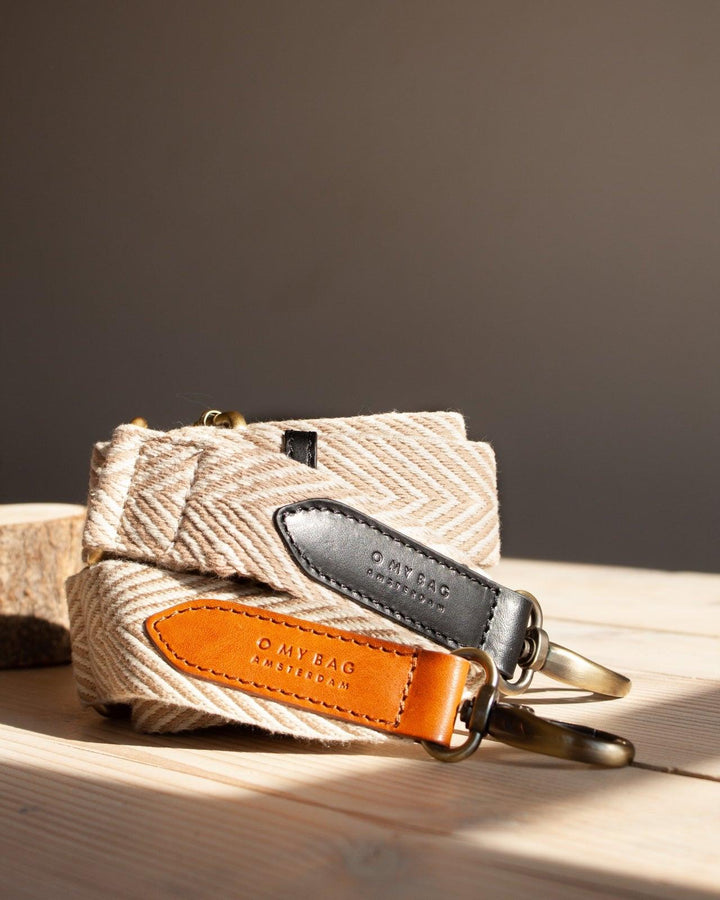 Bandoulière Sable, Cuir Cognac.