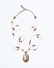 Collier Court Tibétain Corundum Saphir - Mix Tourmaline, Sharing