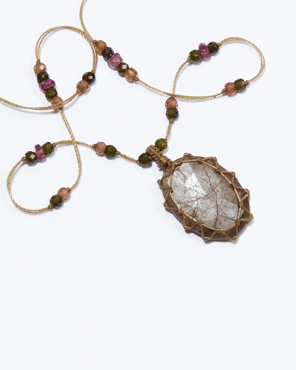 Collier Court Tibétain Corundum Saphir - Mix Tourmaline, Sharing