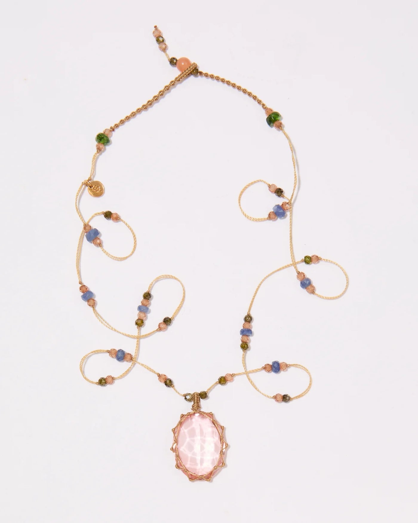 Collier Court Tibétain Morganite Dublet - Mix Saphir, Sharing 