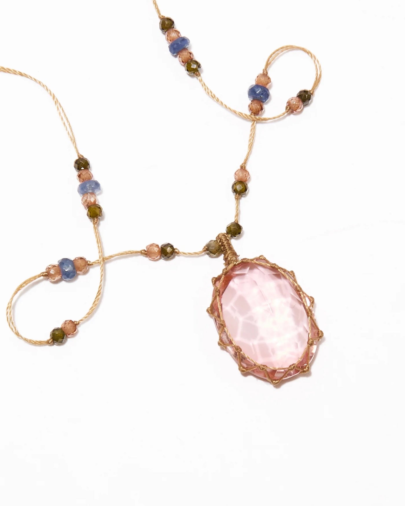 Collier Court Tibétain Morganite Dublet - Mix Saphir, Sharing 