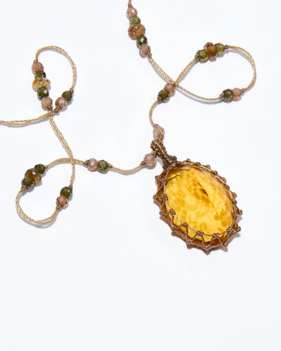 Collier Court Tibétain Citrine - Mix Tourmaline Rose, Sharing