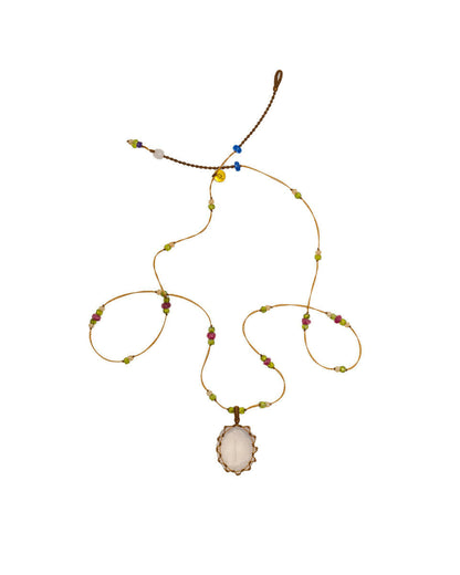 Collier Tibétain court, quartz rose, Sharing