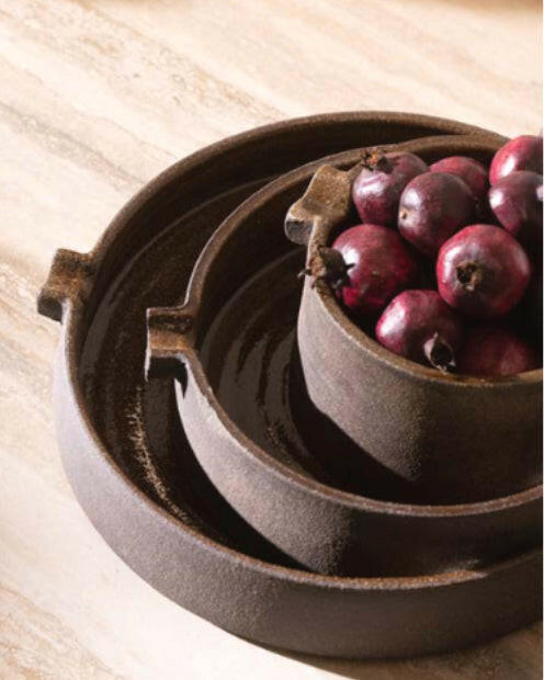 Pot Melda large, Or/Brun.