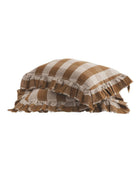 Boho Washed Linen Vichy Cottage Pillowcase, Havana