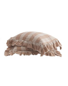 Boho Washed Linen Vichy Cottage Pillowcase, Nude