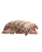 Boho Washed Linen Gingham Cottage Pillowcase, Terracotta