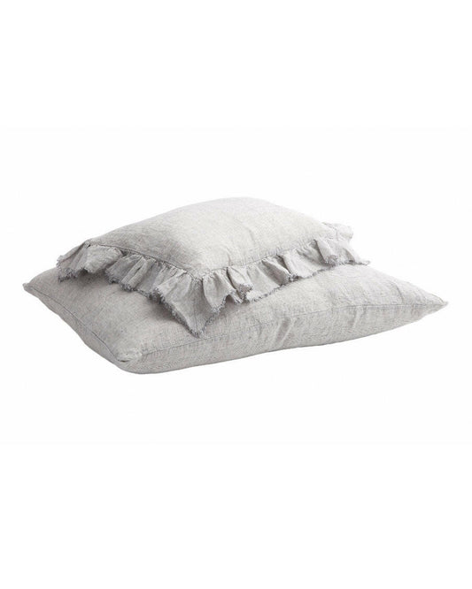 Taies d'oreiller Boho Shaker en lin lavé, Stone, Maison de Vacances 