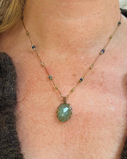 Collier Court Tibétain Strawberry Quartz Vert, Sharing 