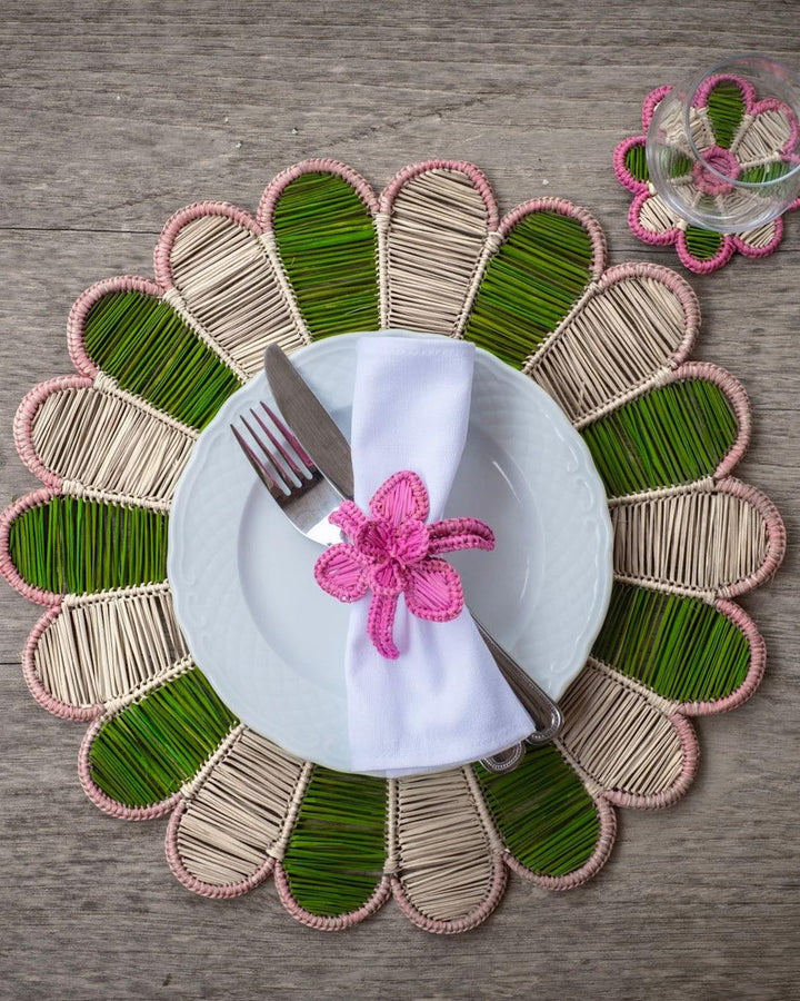 Rond de serviette Orchidée Rose PAO Maison motif