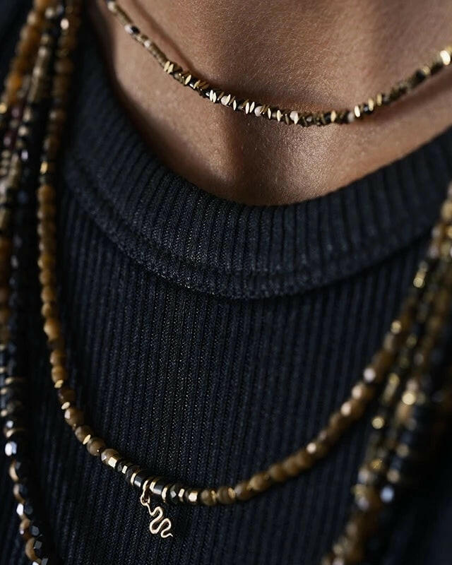ANA 3-Wrap Necklace and Bracelet - Caramel