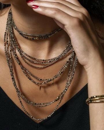 Collier et Bracelet 6 tours, ANDY 6 - Quantic, Têtes Blondes