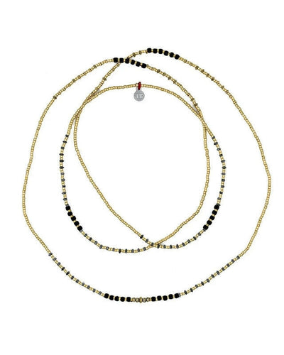 Collier et Bracelet 6 tours,  ANDY Gold 6 - Black