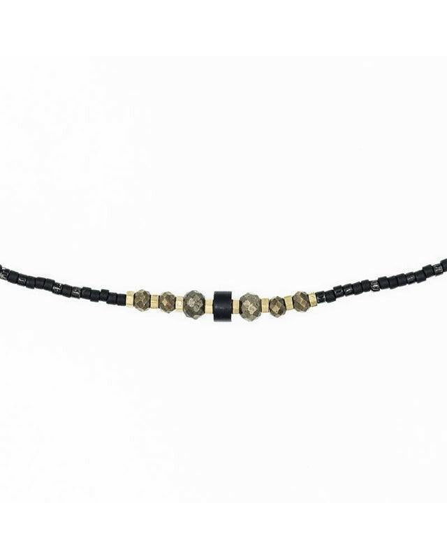 Collier et Bracelet 3 tours, BLACK PANTHER - Slim 3