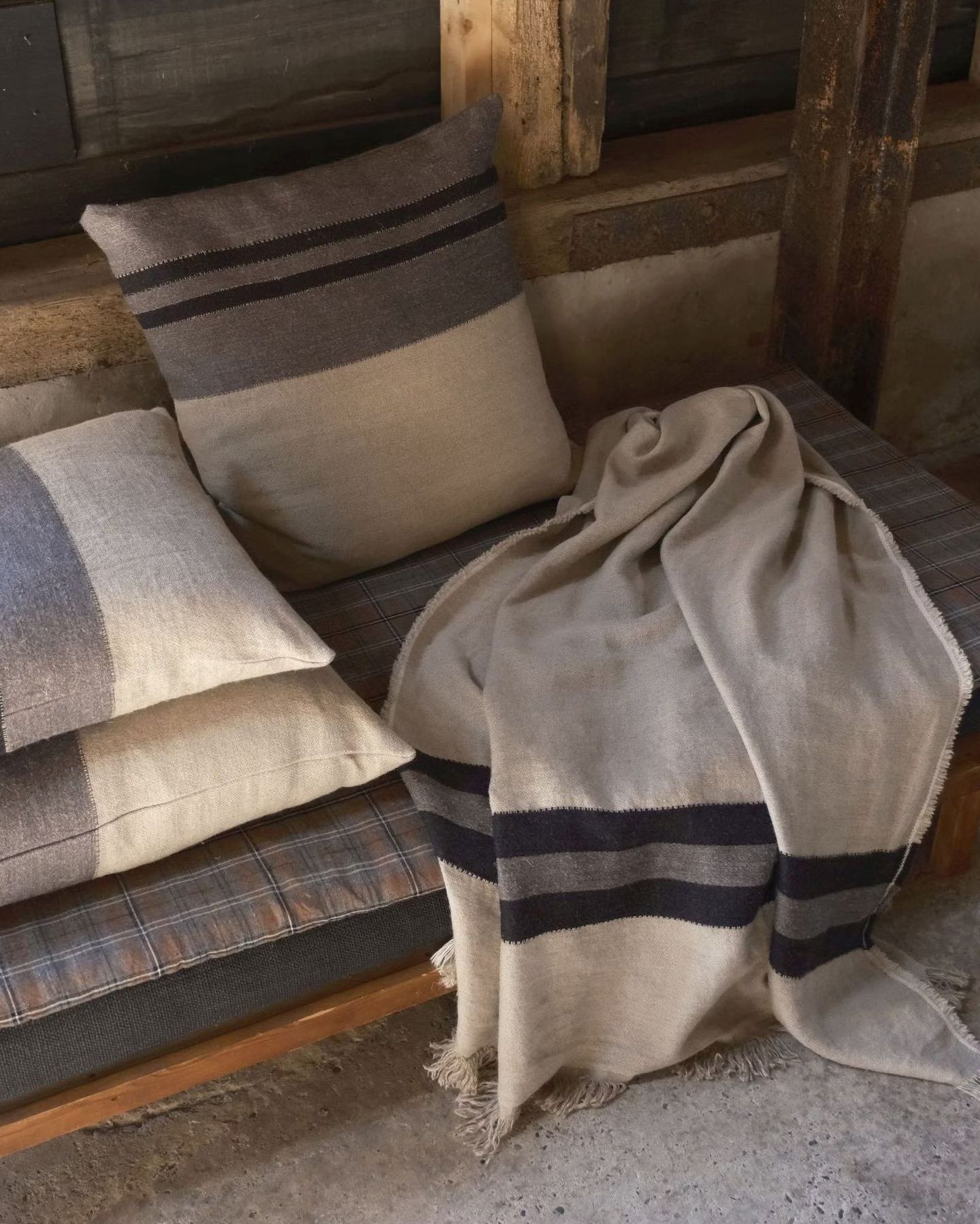 Plaid Black House Stripe Charcoal, Libeco